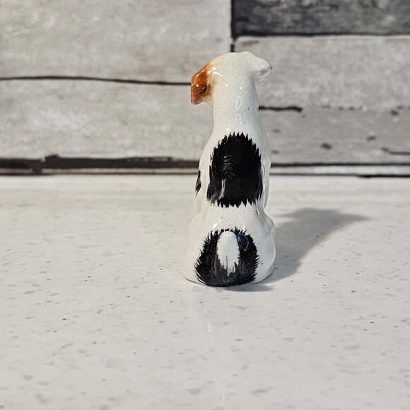 Vintage Japan Jack Russell Terrier Dog With Bone Miniature Figurine - Picture 3 of 8